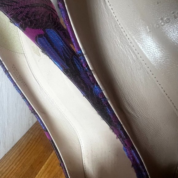 J. Crew Elsie Jacquard Pointed Pump Heels Rasp/Purp/Black Size 9.5 - Picture 15 of 16
